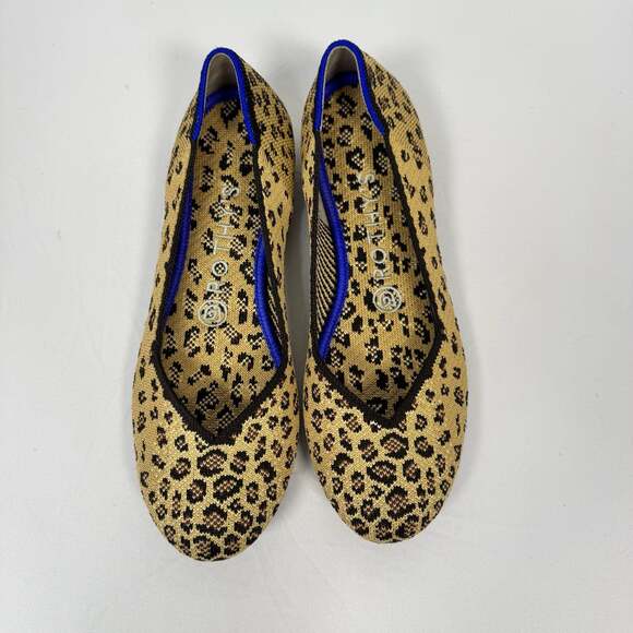 Rothy's The Flat Round Toe Animal Print Leopard Cheetah Ballet Flats - Picture 2 of 7